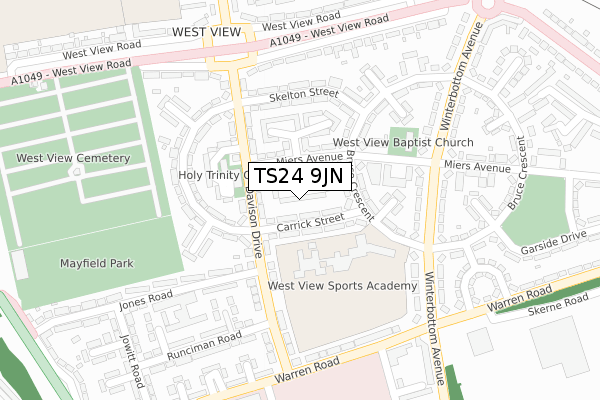 TS24 9JN map - large scale - OS Open Zoomstack (Ordnance Survey) TS24 9JN map - large scale - OS Open Zoomstack (Ordnance Survey)