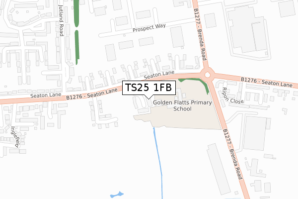 TS25 1FB map - large scale - OS Open Zoomstack (Ordnance Survey)