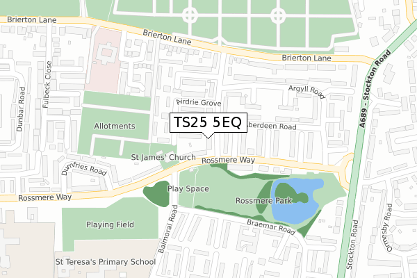 TS25 5EQ map - large scale - OS Open Zoomstack (Ordnance Survey)