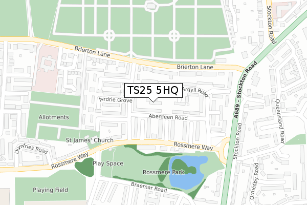 TS25 5HQ map - large scale - OS Open Zoomstack (Ordnance Survey)