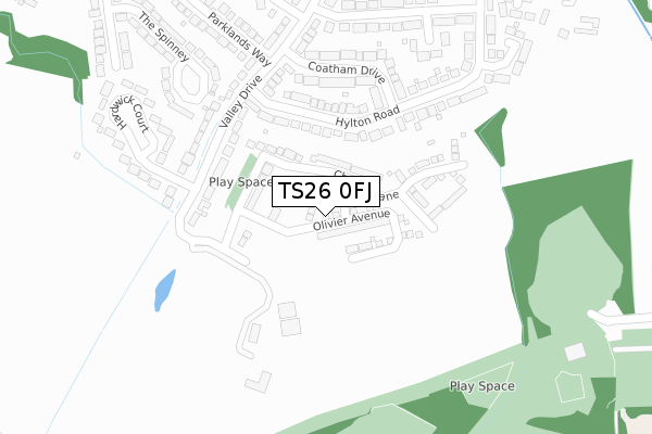 TS26 0FJ map - large scale - OS Open Zoomstack (Ordnance Survey)