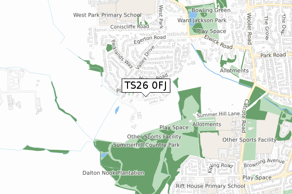 TS26 0FJ map - small scale - OS Open Zoomstack (Ordnance Survey)