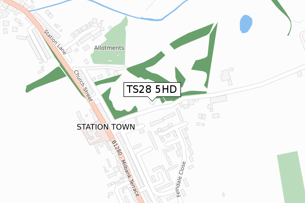 TS28 5HD map - large scale - OS Open Zoomstack (Ordnance Survey)