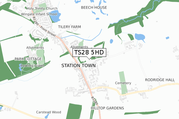 TS28 5HD map - small scale - OS Open Zoomstack (Ordnance Survey)