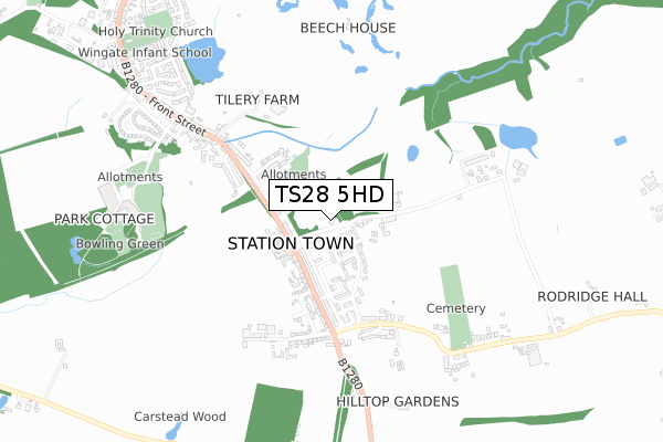 TS28 5HD map - small scale - OS Open Zoomstack (Ordnance Survey) TS28 5HD map - small scale - OS Open Zoomstack (Ordnance Survey)