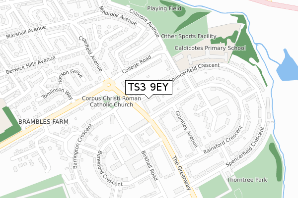 TS3 9EY map - large scale - OS Open Zoomstack (Ordnance Survey) TS3 9EY map - large scale - OS Open Zoomstack (Ordnance Survey)