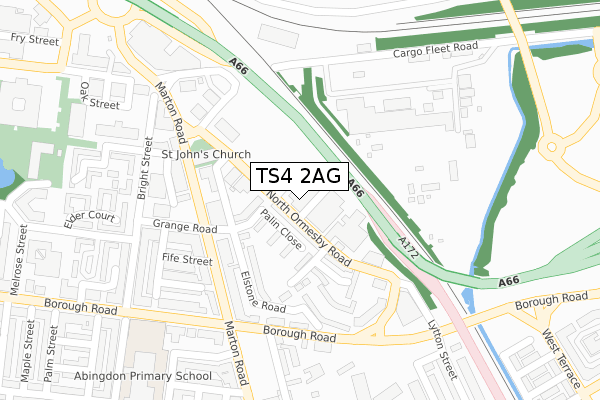 TS4 2AG map - large scale - OS Open Zoomstack (Ordnance Survey) TS4 2AG map - large scale - OS Open Zoomstack (Ordnance Survey)