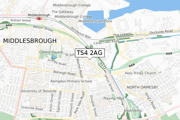 TS4 2AG map - small scale - OS Open Zoomstack (Ordnance Survey) TS4 2AG map - small scale - OS Open Zoomstack (Ordnance Survey)