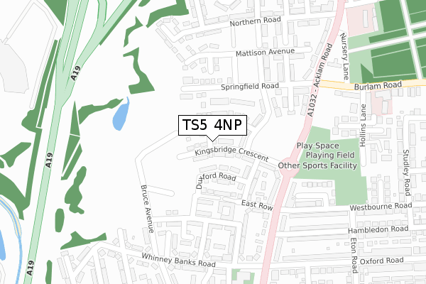 TS5 4NP map - large scale - OS Open Zoomstack (Ordnance Survey)
