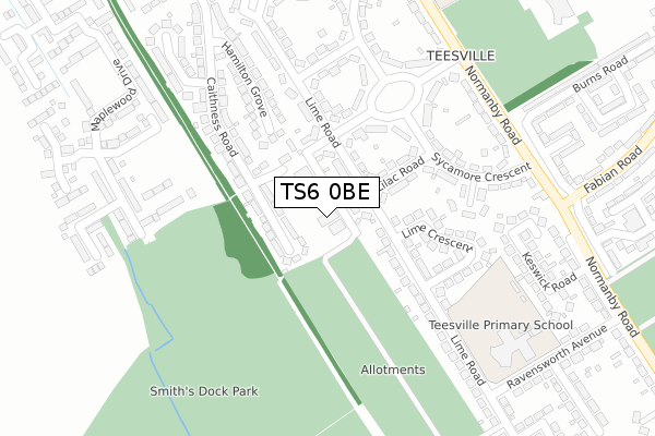 TS6 0BE map - large scale - OS Open Zoomstack (Ordnance Survey) TS6 0BE map - large scale - OS Open Zoomstack (Ordnance Survey)