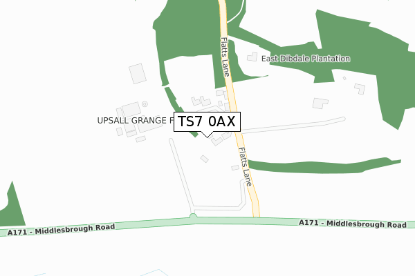 TS7 0AX map - large scale - OS Open Zoomstack (Ordnance Survey)