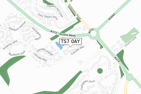 TS7 0AY map - large scale - OS Open Zoomstack (Ordnance Survey)