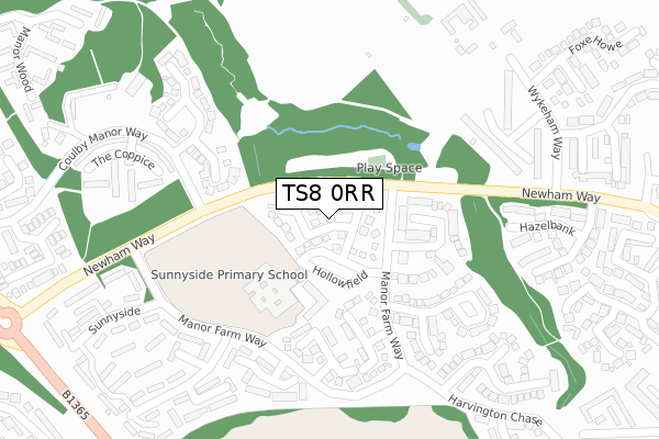 TS8 0RR map - large scale - OS Open Zoomstack (Ordnance Survey)