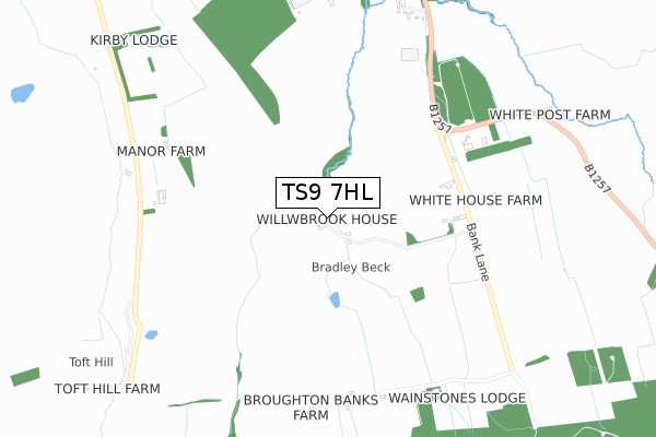 TS9 7HL map - small scale - OS Open Zoomstack (Ordnance Survey) TS9 7HL map - small scale - OS Open Zoomstack (Ordnance Survey)