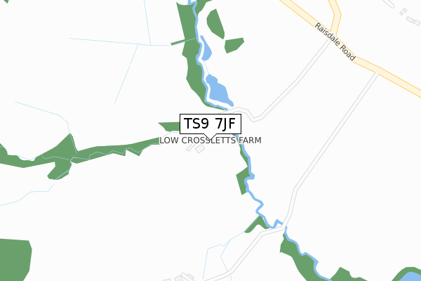 TS9 7JF map - large scale - OS Open Zoomstack (Ordnance Survey)