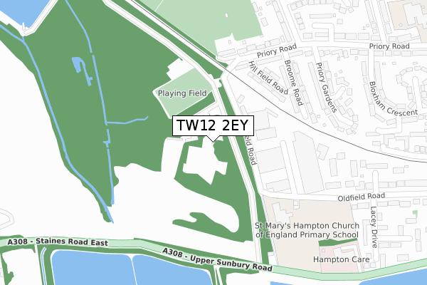TW12 2EY map - large scale - OS Open Zoomstack (Ordnance Survey)