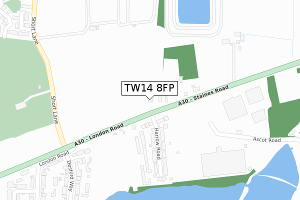 TW14 8FP map - large scale - OS Open Zoomstack (Ordnance Survey)