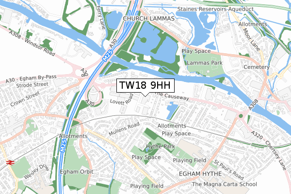 TW18 9HH map - small scale - OS Open Zoomstack (Ordnance Survey) TW18 9HH map - small scale - OS Open Zoomstack (Ordnance Survey)