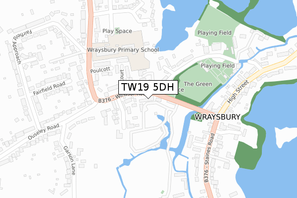 TW19 5DH map - large scale - OS Open Zoomstack (Ordnance Survey)