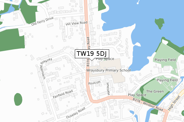 TW19 5DJ map - large scale - OS Open Zoomstack (Ordnance Survey)