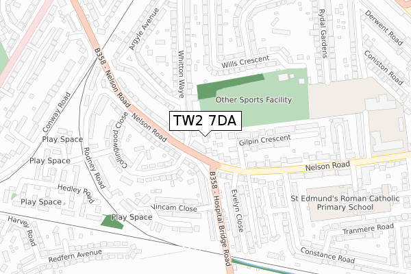 TW2 7DA map - large scale - OS Open Zoomstack (Ordnance Survey) TW2 7DA map - large scale - OS Open Zoomstack (Ordnance Survey)