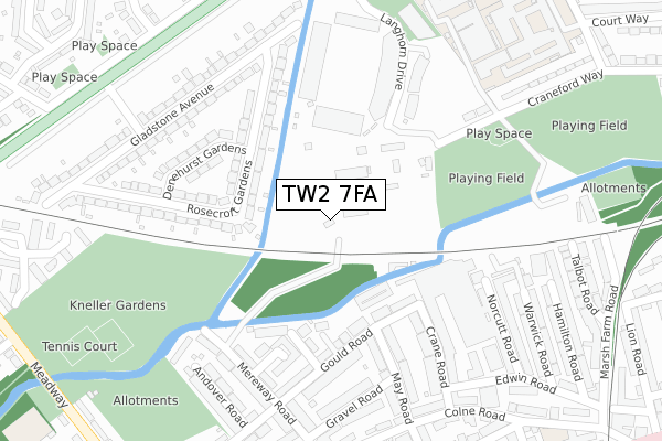 TW2 7FA map - large scale - OS Open Zoomstack (Ordnance Survey) TW2 7FA map - large scale - OS Open Zoomstack (Ordnance Survey)