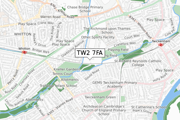 TW2 7FA map - small scale - OS Open Zoomstack (Ordnance Survey) TW2 7FA map - small scale - OS Open Zoomstack (Ordnance Survey)