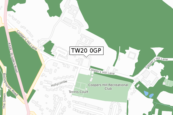TW20 0GP map - large scale - OS Open Zoomstack (Ordnance Survey)