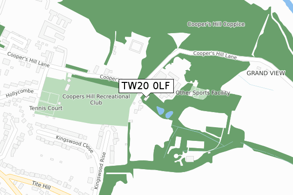 TW20 0LF map - large scale - OS Open Zoomstack (Ordnance Survey)