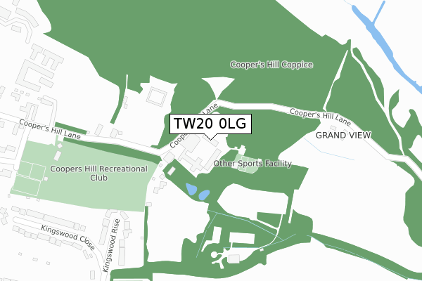 TW20 0LG map - large scale - OS Open Zoomstack (Ordnance Survey)