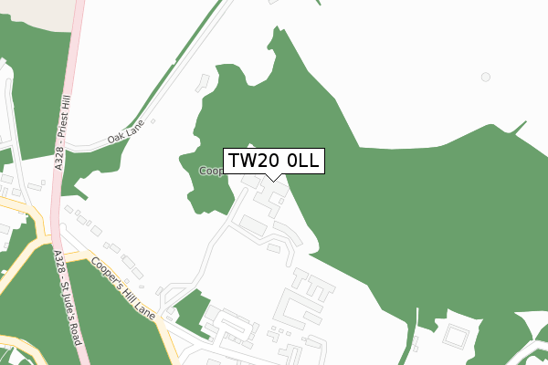 TW20 0LL map - large scale - OS Open Zoomstack (Ordnance Survey)