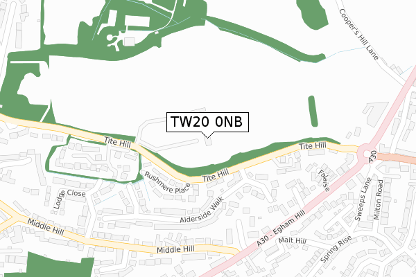 TW20 0NB map - large scale - OS Open Zoomstack (Ordnance Survey)