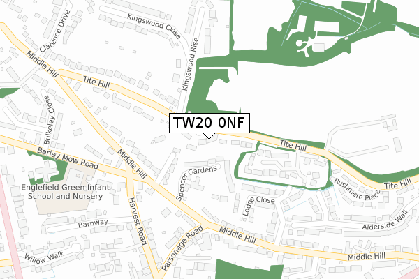 TW20 0NF map - large scale - OS Open Zoomstack (Ordnance Survey)