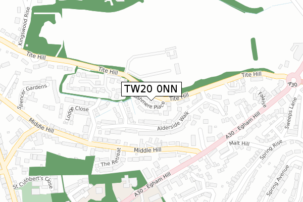 TW20 0NN map - large scale - OS Open Zoomstack (Ordnance Survey)
