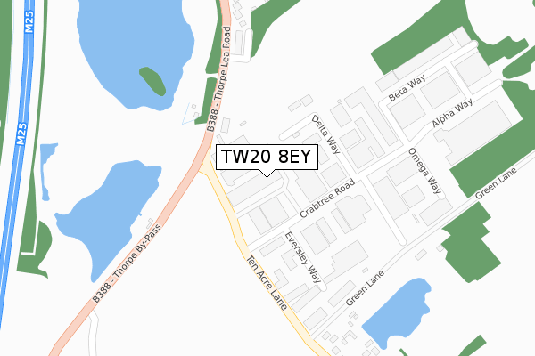 TW20 8EY map - large scale - OS Open Zoomstack (Ordnance Survey)