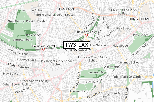 TW3 1AX map - small scale - OS Open Zoomstack (Ordnance Survey) TW3 1AX map - small scale - OS Open Zoomstack (Ordnance Survey)