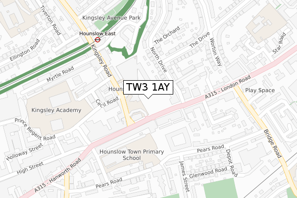 TW3 1AY map - large scale - OS Open Zoomstack (Ordnance Survey) TW3 1AY map - large scale - OS Open Zoomstack (Ordnance Survey)