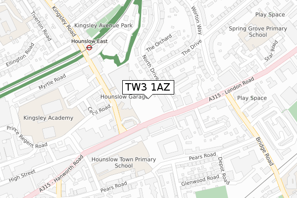 TW3 1AZ map - large scale - OS Open Zoomstack (Ordnance Survey) TW3 1AZ map - large scale - OS Open Zoomstack (Ordnance Survey)