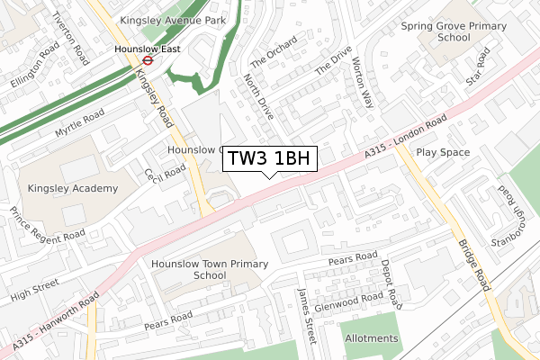 TW3 1BH map - large scale - OS Open Zoomstack (Ordnance Survey) TW3 1BH map - large scale - OS Open Zoomstack (Ordnance Survey)