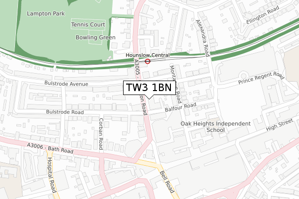 TW3 1BN map - large scale - OS Open Zoomstack (Ordnance Survey) TW3 1BN map - large scale - OS Open Zoomstack (Ordnance Survey)