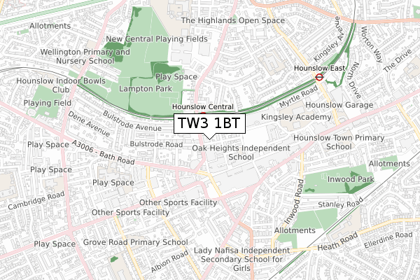 TW3 1BT map - small scale - OS Open Zoomstack (Ordnance Survey) TW3 1BT map - small scale - OS Open Zoomstack (Ordnance Survey)