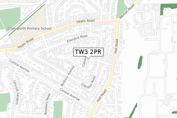 TW3 2PR map - large scale - OS Open Zoomstack (Ordnance Survey)