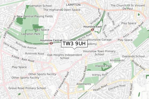 TW3 9UH map - small scale - OS Open Zoomstack (Ordnance Survey) TW3 9UH map - small scale - OS Open Zoomstack (Ordnance Survey)