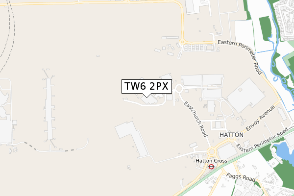 TW6 2PX map - small scale - OS Open Zoomstack (Ordnance Survey)
