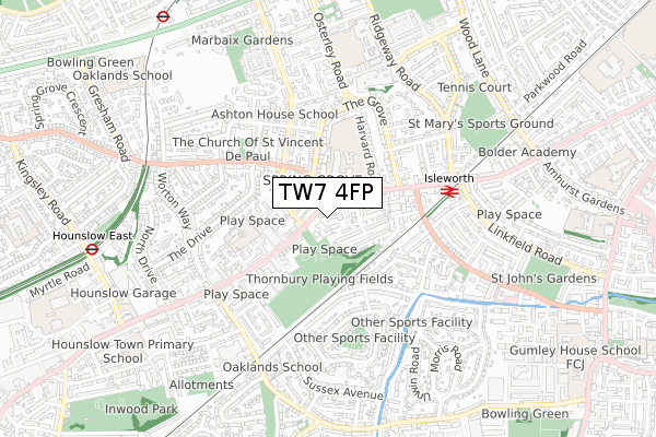 TW7 4FP map - small scale - OS Open Zoomstack (Ordnance Survey) TW7 4FP map - small scale - OS Open Zoomstack (Ordnance Survey)