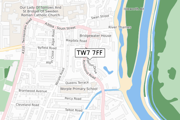 TW7 7FF map - large scale - OS Open Zoomstack (Ordnance Survey)