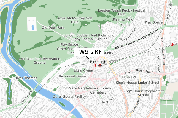 TW9 2RF map - small scale - OS Open Zoomstack (Ordnance Survey) TW9 2RF map - small scale - OS Open Zoomstack (Ordnance Survey)