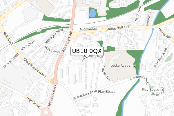 UB10 0QX map - large scale - OS Open Zoomstack (Ordnance Survey) UB10 0QX map - large scale - OS Open Zoomstack (Ordnance Survey)