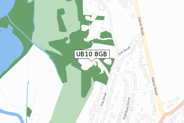 UB10 8GB map - large scale - OS Open Zoomstack (Ordnance Survey)