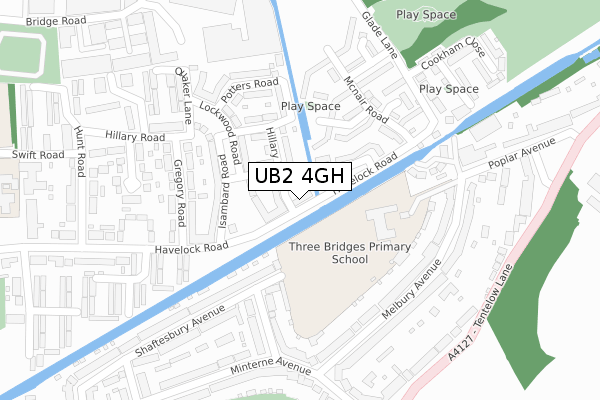 UB2 4GH map - large scale - OS Open Zoomstack (Ordnance Survey)